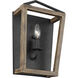 Sean Lavin Gannet 1 Light 8.63 inch Weathered Oak Wood / Antique Forged Iron Wall Sconce Wall Light