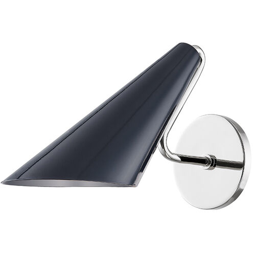 Talia 1 Light 5 inch Polished Nickel/Midnight Blue Wall Sconce Wall Light in Polished Nickel and Midnight Blue
