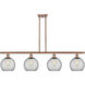 Ballston Farmhouse Chicken Wire 4 Light 48 inch Antique Copper Island Light Ceiling Light, Ballston