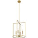 Modern 4 Light 19 inch Natural Brass Pendant Ceiling Light