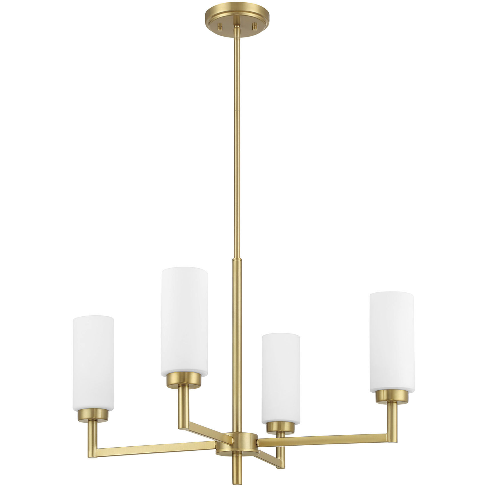 Contemporary 4 Light 26 inch Natural Brass Chandelier Ceiling Light