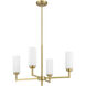 Contemporary 4 Light 26 inch Natural Brass Chandelier Ceiling Light