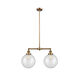Franklin Restoration X-Large Beacon LED 25 inch Brushed Brass Chandelier Ceiling Light in Clear Glass, Franklin Restoration