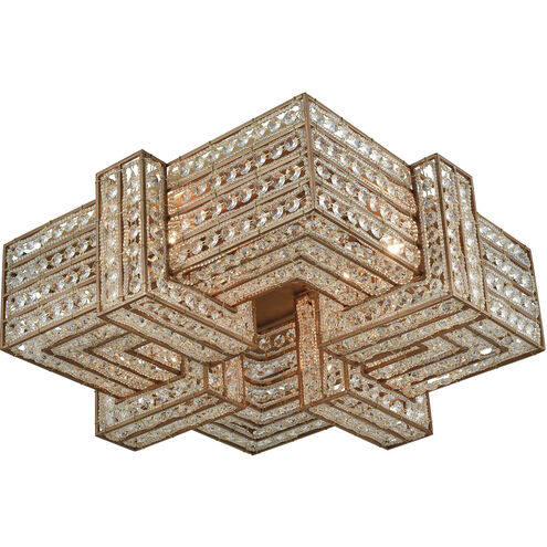 Lexicon 4 Light 19 inch Matte Gold Flush Mount Ceiling Light