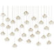 Crystal Bud 30 Light 54 inch Painted Silver/Contemporary Silver Leaf Multi-Drop Pendant Ceiling Light