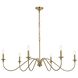 Rohan 6 Light 48 inch Satin Gold Chandelier Ceiling Light