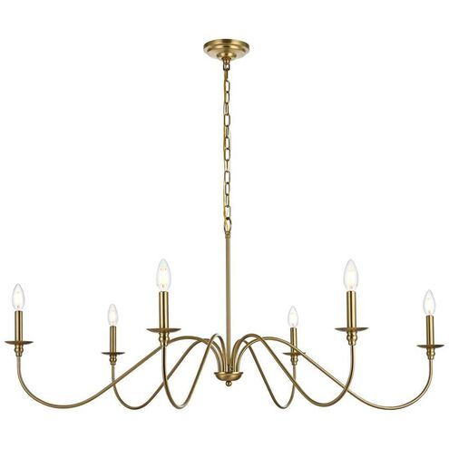 Rohan 6 Light 48 inch Satin Gold Chandelier Ceiling Light