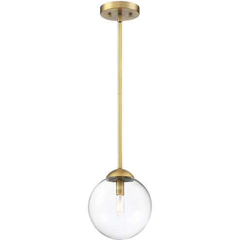 Industrial 1 Light 8 inch Natural Brass Mini-Pendant Ceiling Light