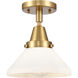 Franklin Restoration Caden LED 8 inch Satin Gold Flush Mount Ceiling Light in Matte White Glass