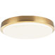 Zane LED 15.63 inch Matte Black Flush Mount Ceiling Light in Aged Gold Brass