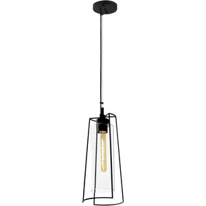 Cere 1 Light 6.75 inch Matte Black with Clear Pendant Ceiling Light