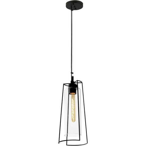 Cere 1 Light 6.75 inch Matte Black with Clear Pendant Ceiling Light
