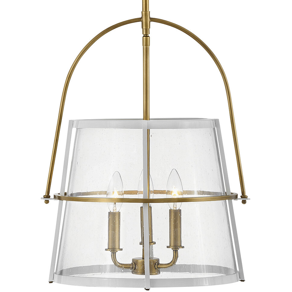 Tournon 15 inch Heritage Brass with Polished White Indoor Pendant Ceiling Light
