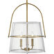 Tournon 15 inch Heritage Brass with Polished White Indoor Pendant Ceiling Light