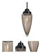 Sulu 1 Light Black Pendant Ceiling Light in Smoke Bubble Glass