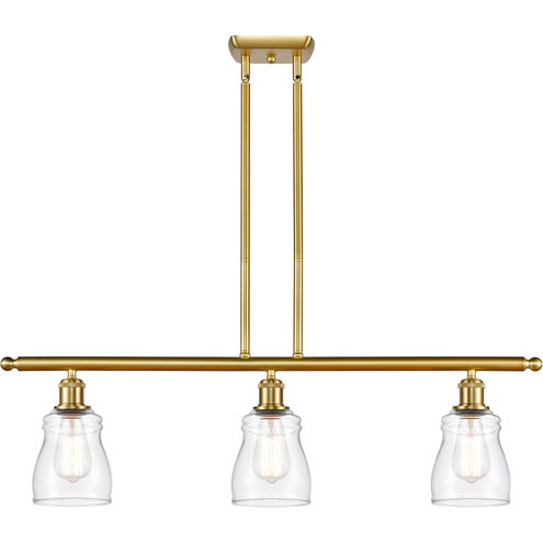 Ballston Ellery LED 36 inch Satin Gold Island Light Ceiling Light in Clear Glass, Ballston