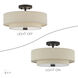 Bellingham 3 Light 15 inch Bronze Large Semi-Flush Ceiling Light, Large