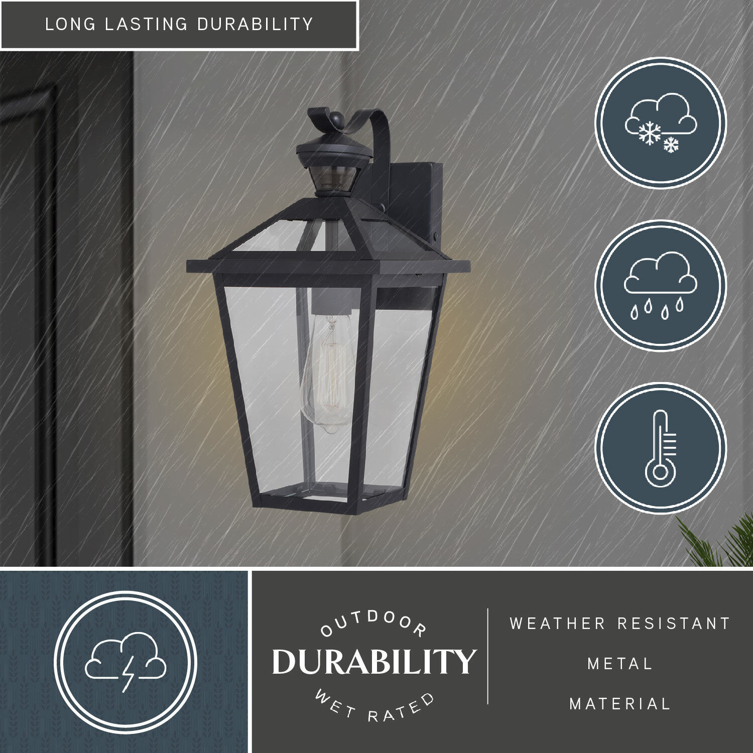 Derby Matte Black Outdoor Motion Sensor