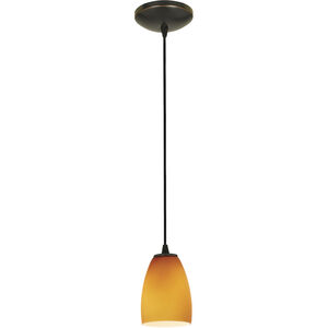 Sherry 1 Light 5 inch Oil Rubbed Bronze Pendant Ceiling Light in Amber, Cord
