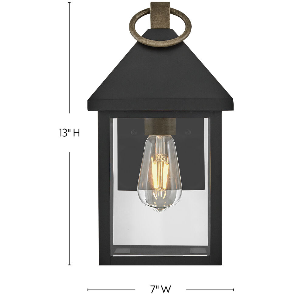 Rhett LED 13 inch Black Outdoor Wall Mount