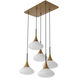 Duco 5 Light 30.51 inch Antique Brass Chandelier Ceiling Light, Large