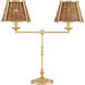 Deauville 25 inch 7 watt Natural and Polished Brass Desk Lamp Portable Light, Suzanne Duin Collection