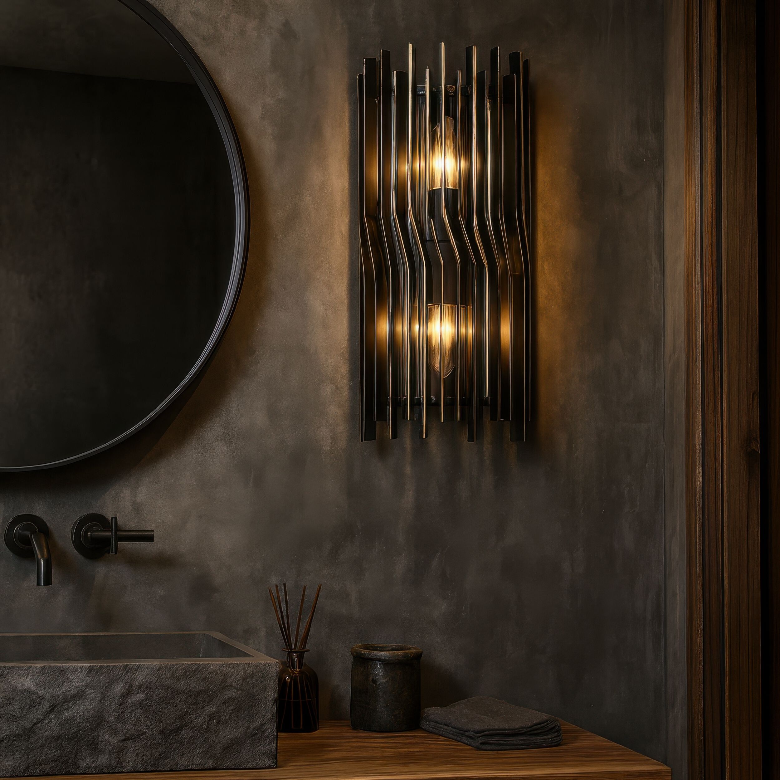 Park Row 2 Light 8 inch Matte Black and French Gold Wall Sconce Wall Light, Smithsonian Collaboration