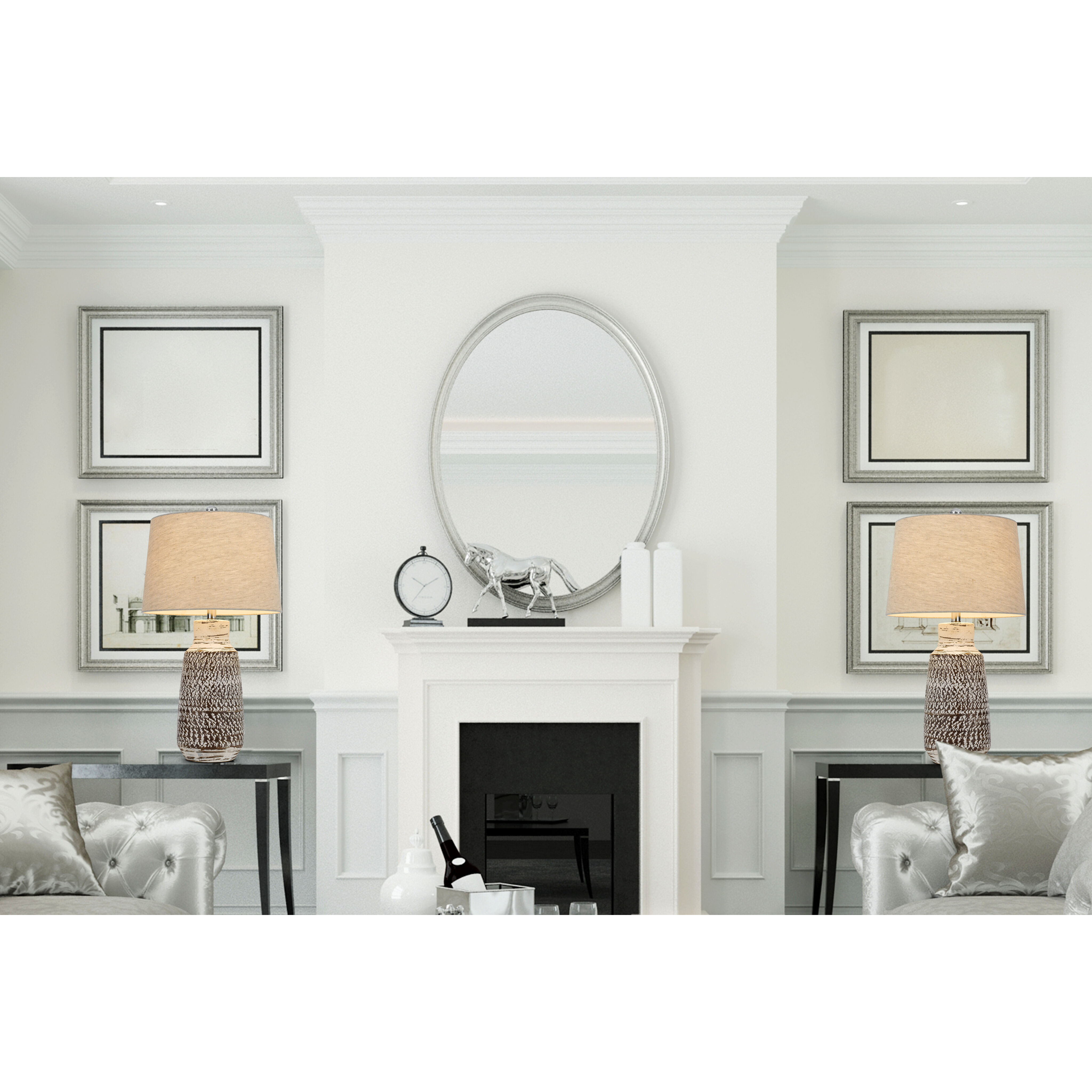 Scottsboro 27 inch 150.00 watt Terra Cotta Lamp Set Portable Light