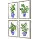 Botanical Blues Blue and Green and White Framed Art