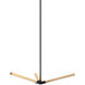 Asterisk LED 28 inch Matte Black and Aged Gold Brass Pendant Ceiling Light