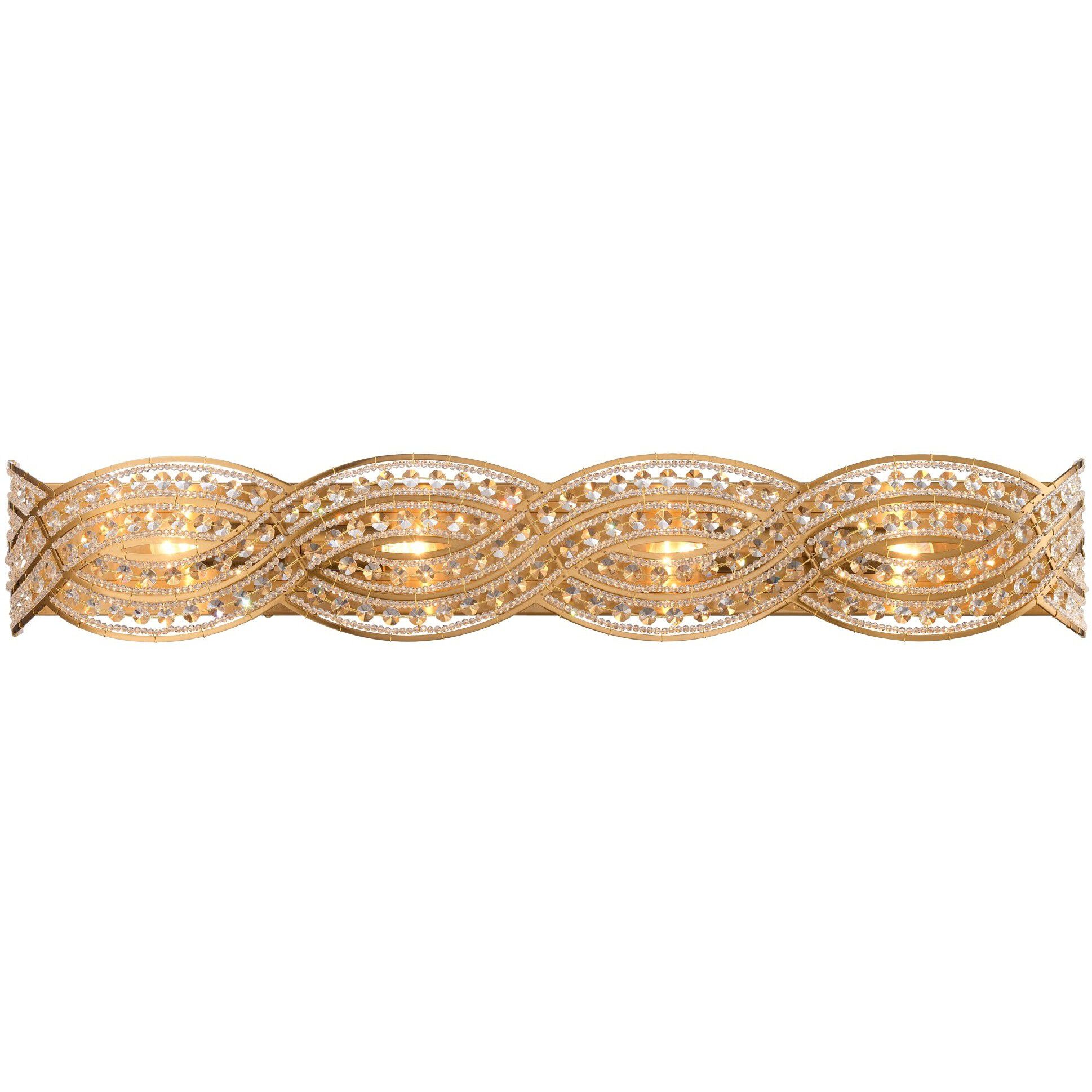 Anastasia 4 Light 36 inch Lacquered Gold Vanity Wall Light