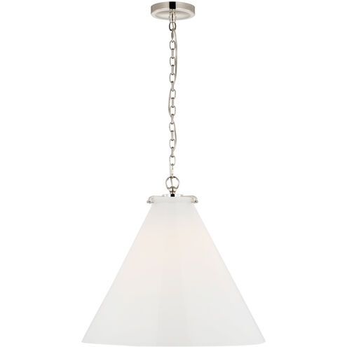 Thomas O'Brien Katie LED 20 inch Polished Nickel Conical Pendant Ceiling Light, Large