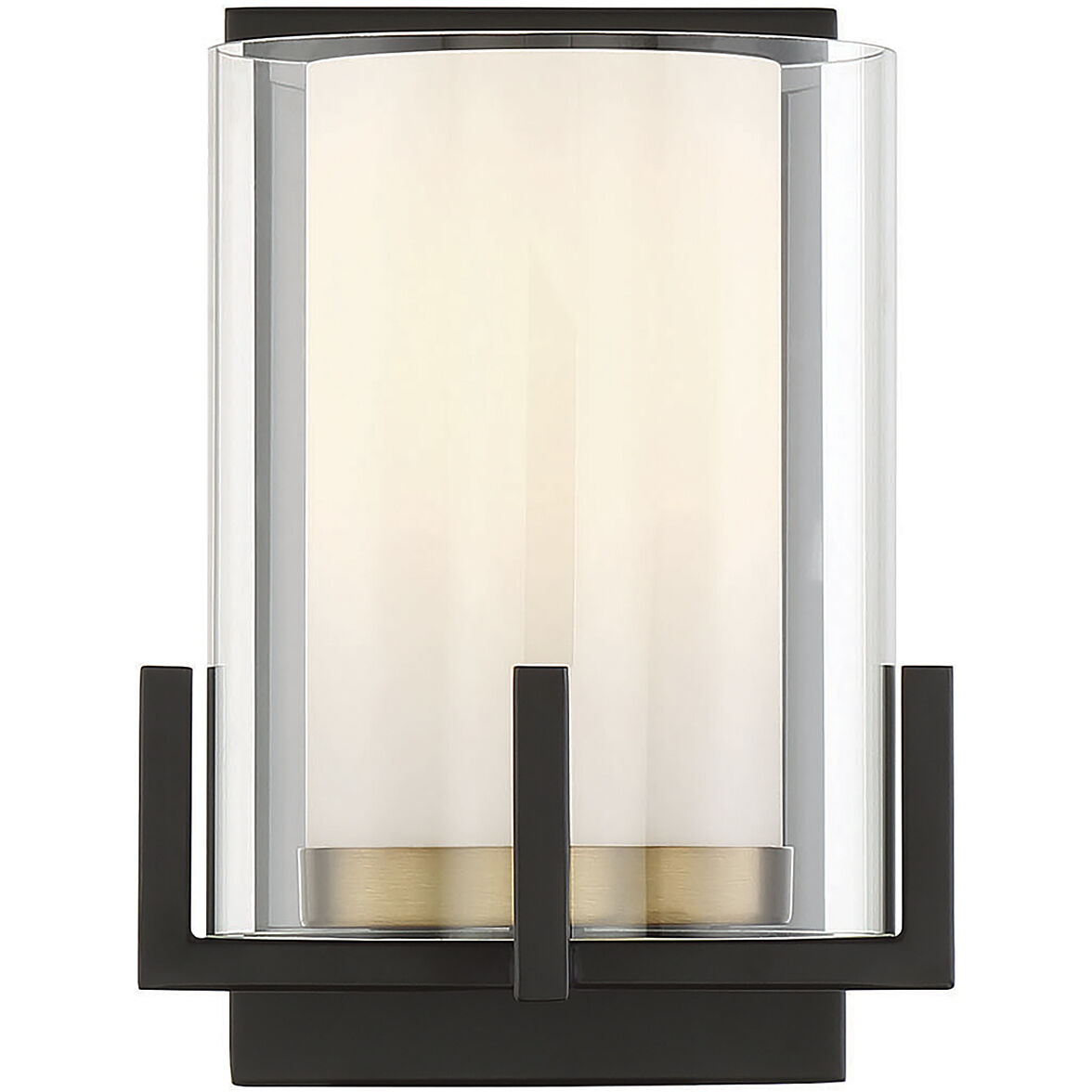 Eaton 1 Light 6 inch Black with Warm Brass Accents Wall Sconce Wall Light