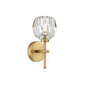 Parisian 1 Light 9 inch Aged Brass with Crystal Wall Sconce Wall Light 