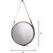 Round 26 X 26 inch Brown Leather Wall Mirror