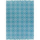 Lagoon 36 X 24 inch Sky Blue, White Rug