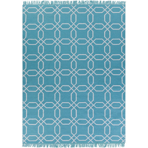 Lagoon 36 X 24 inch Sky Blue, White Rug