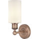 Clymer Sconce Wall Light in Antique Copper, Matte White