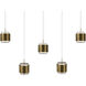 Banded LED 5.5 inch Aged Brass Chandelier Ceiling Light, dweLED