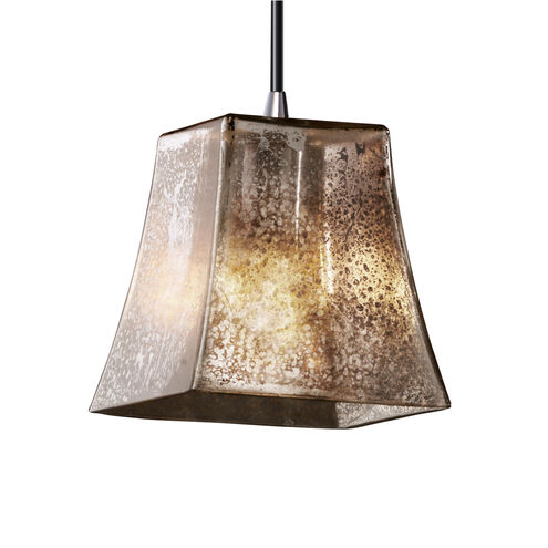Fusion Collection LED 5.75 inch Polished Chrome Pendant Ceiling Light in 700 Lm LED, Rigid Stem Kit, Square Flared, Opal Fusion