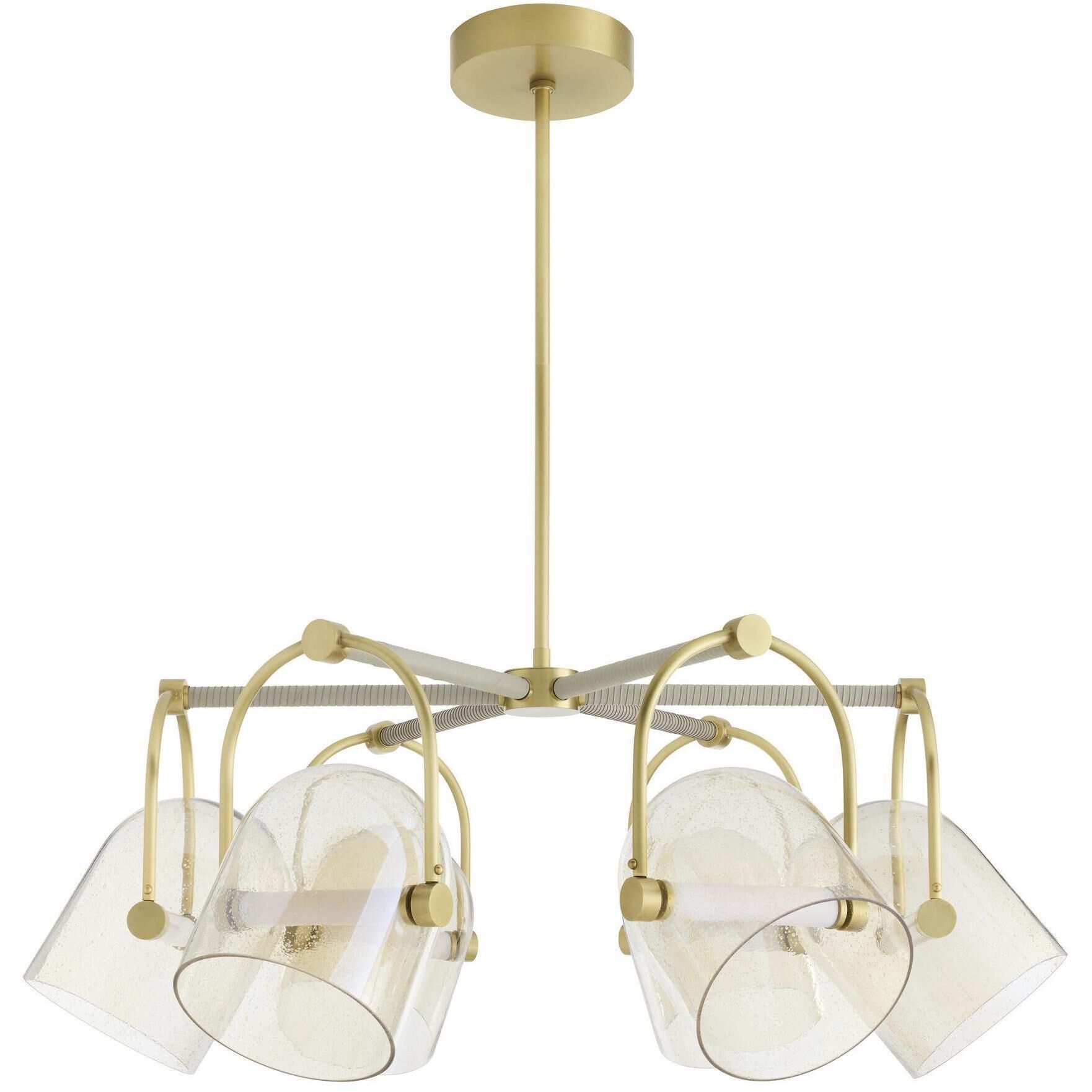 Marco 6 Light 38 inch Antique Brass with Bone Chandelier Ceiling Light