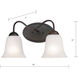 Conway 2 Light 15 inch Oil Rubbed Bronze Bath Bar Wall Light