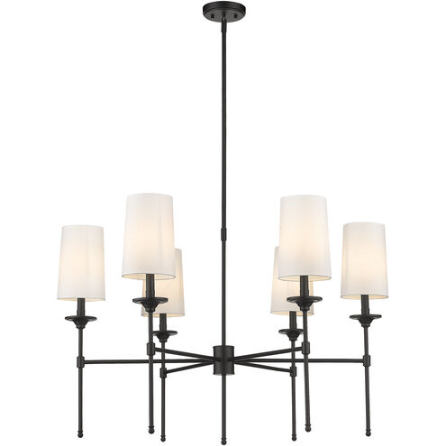 Emily 6 Light 38 inch Matte Black Chandelier Ceiling Light