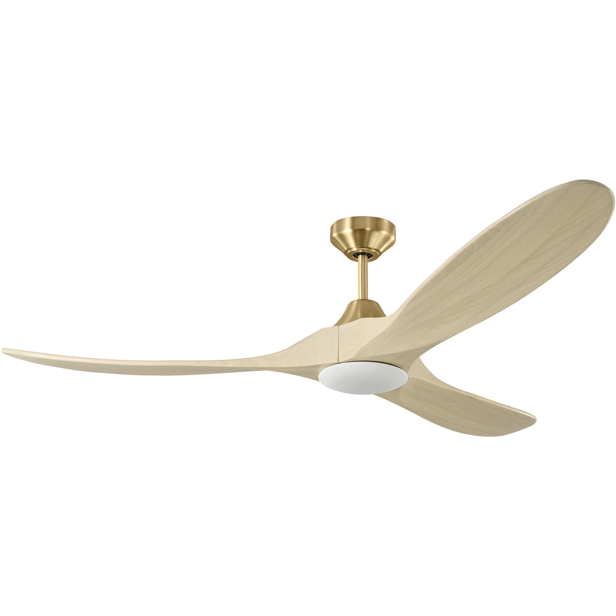 Maverick 60 inch Burnished Brass with Washed White Oak Blades Indoor/Outdoor Smart Ceiling Fan in Included