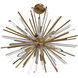 Palisades Ave. 6 Light 24 inch Aged Brass with Champagne Glass Chandelier Ceiling Light