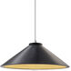 Radiance Collection - Flare 1 Light 11.75 inch Carbon Matte Black/Champagne Gold and Polished Chrome Pendant Ceiling Light in Replaceable Bulb, White, Form+Finish+Function