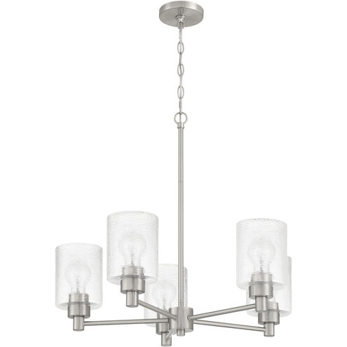 Lyndsey 5 Light 24 inch Brushed Polished Nickel Chandelier Ceiling Light