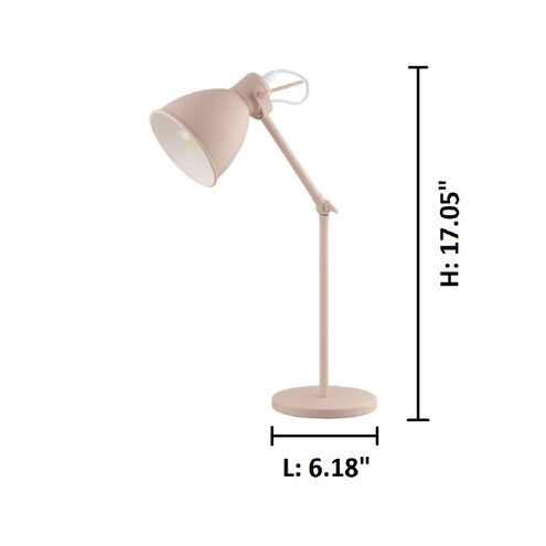 Priddy 17.05 inch 40 watt Pastel Apricot Desk Lamp Portable Light