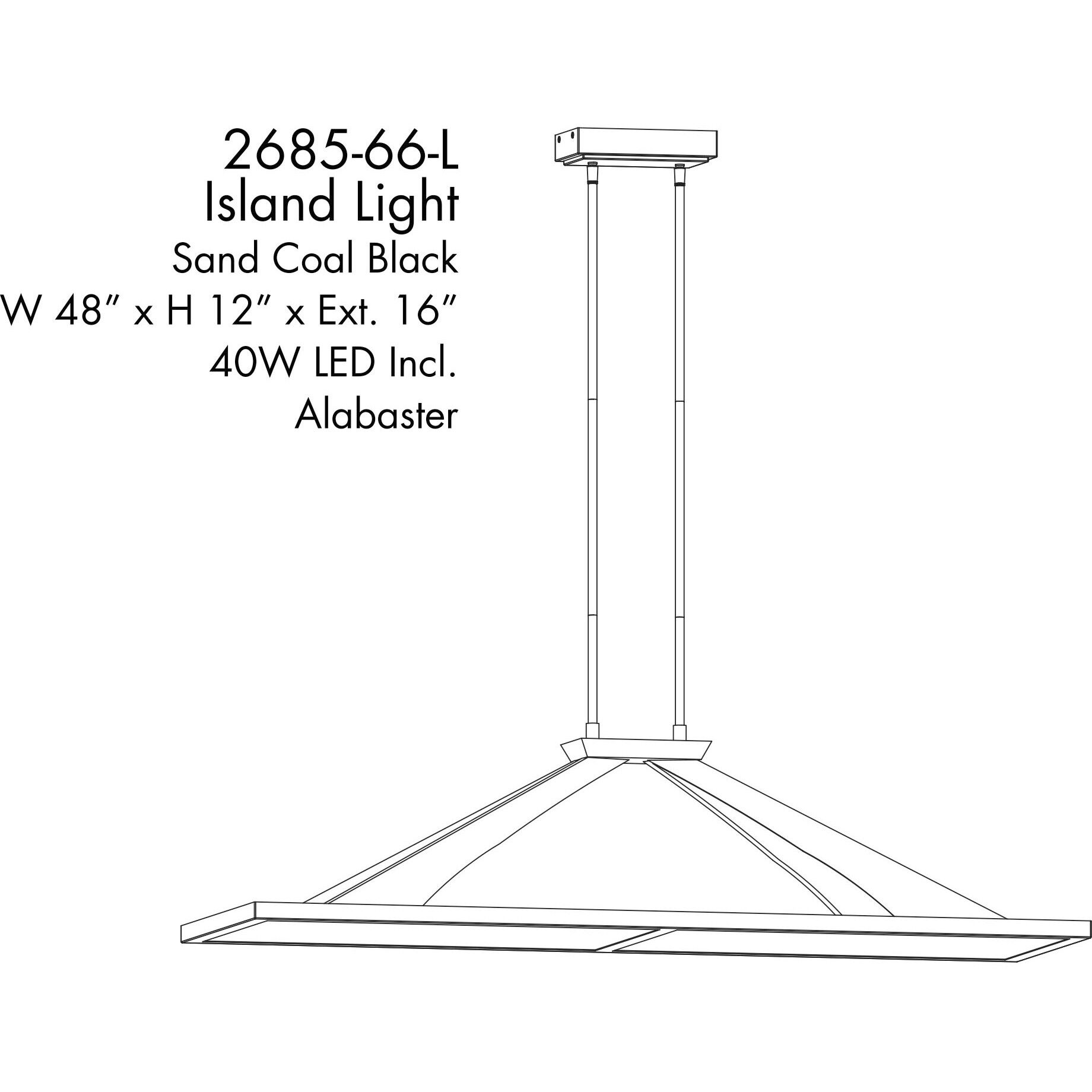 Stiles LED 48 inch Sand Coal Island Chandelier Ceiling Light
