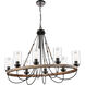 Paladin 8 Light 39 inch Matte Black Chandelier Ceiling Light in Clear Glass